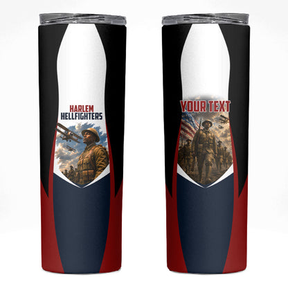 Personalized Harlem Hellfighters Skinny Tumbler WWI African American Soldiers Patriotic Vintage Art