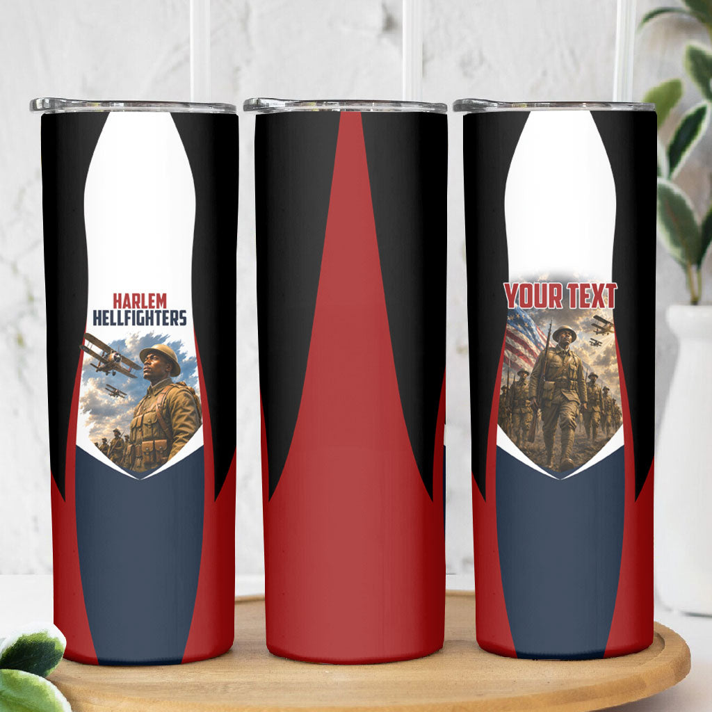 Personalized Harlem Hellfighters Skinny Tumbler WWI African American Soldiers Patriotic Vintage Art
