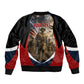 Personalized Harlem Hellfighters Sleeve Zip Bomber Jacket WWI African American Soldiers Patriotic Vintage Art