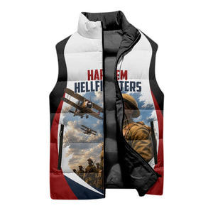 Personalized Harlem Hellfighters Sleeveless Puffer Jacket WWI African American Soldiers Patriotic Vintage Art