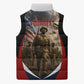Personalized Harlem Hellfighters Sleeveless Puffer Jacket WWI African American Soldiers Patriotic Vintage Art