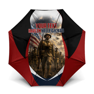 Personalized Harlem Hellfighters Umbrella WWI African American Soldiers Patriotic Vintage Art