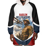 Personalized Harlem Hellfighters Wearable Blanket Hoodie WWI African American Soldiers Patriotic Vintage Art