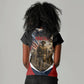 Personalized Harlem Hellfighters Women V-Neck T-Shirt WWI African American Soldiers Patriotic Vintage Art