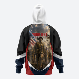 Personalized Harlem Hellfighters Zip Hoodie WWI African American Soldiers Patriotic Vintage Art
