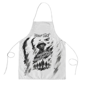 Personalized Harlem Hellfighters Apron WWI African American Soldiers Monochrome Grunge Sketch Art
