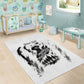 Personalized Harlem Hellfighters Area Rug WWI African American Soldiers Monochrome Grunge Sketch Art