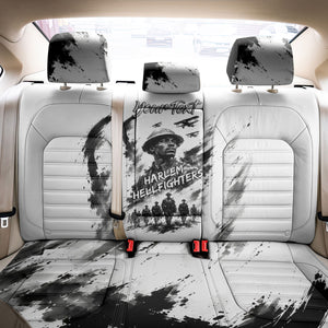 Personalized Harlem Hellfighters Back Car Seat Cover WWI African American Soldiers Monochrome Grunge Sketch Art