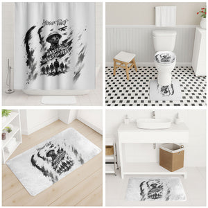 Personalized Harlem Hellfighters Bathroom Set WWI African American Soldiers Monochrome Grunge Sketch Art