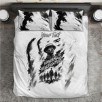 Personalized Harlem Hellfighters Bedding Set WWI African American Soldiers Monochrome Grunge Sketch Art