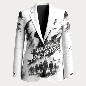 Personalized Harlem Hellfighters Blazer WWI African American Soldiers Monochrome Grunge Sketch Art