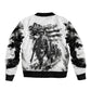Personalized Harlem Hellfighters Bomber Jacket WWI African American Soldiers Monochrome Grunge Sketch Art