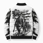 Personalized Harlem Hellfighters Bomber Puffer Jacket WWI African American Soldiers Monochrome Grunge Sketch Art