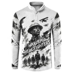 Personalized Harlem Hellfighters Button Sweatshirt WWI African American Soldiers Monochrome Grunge Sketch Art