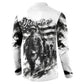 Personalized Harlem Hellfighters Button Sweatshirt WWI African American Soldiers Monochrome Grunge Sketch Art