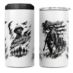 Personalized Harlem Hellfighters 4 in 1 Can Cooler Tumbler WWI African American Soldiers Monochrome Grunge Sketch Art