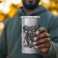 Personalized Harlem Hellfighters 4 in 1 Can Cooler Tumbler WWI African American Soldiers Monochrome Grunge Sketch Art