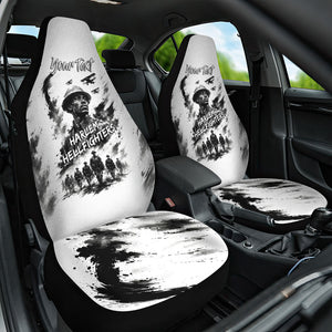 Personalized Harlem Hellfighters Car Seat Cover WWI African American Soldiers Monochrome Grunge Sketch Art
