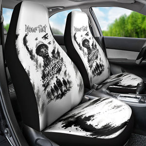 Personalized Harlem Hellfighters Car Seat Cover WWI African American Soldiers Monochrome Grunge Sketch Art