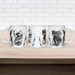 Personalized Harlem Hellfighters Ceramic Mug WWI African American Soldiers Monochrome Grunge Sketch Art