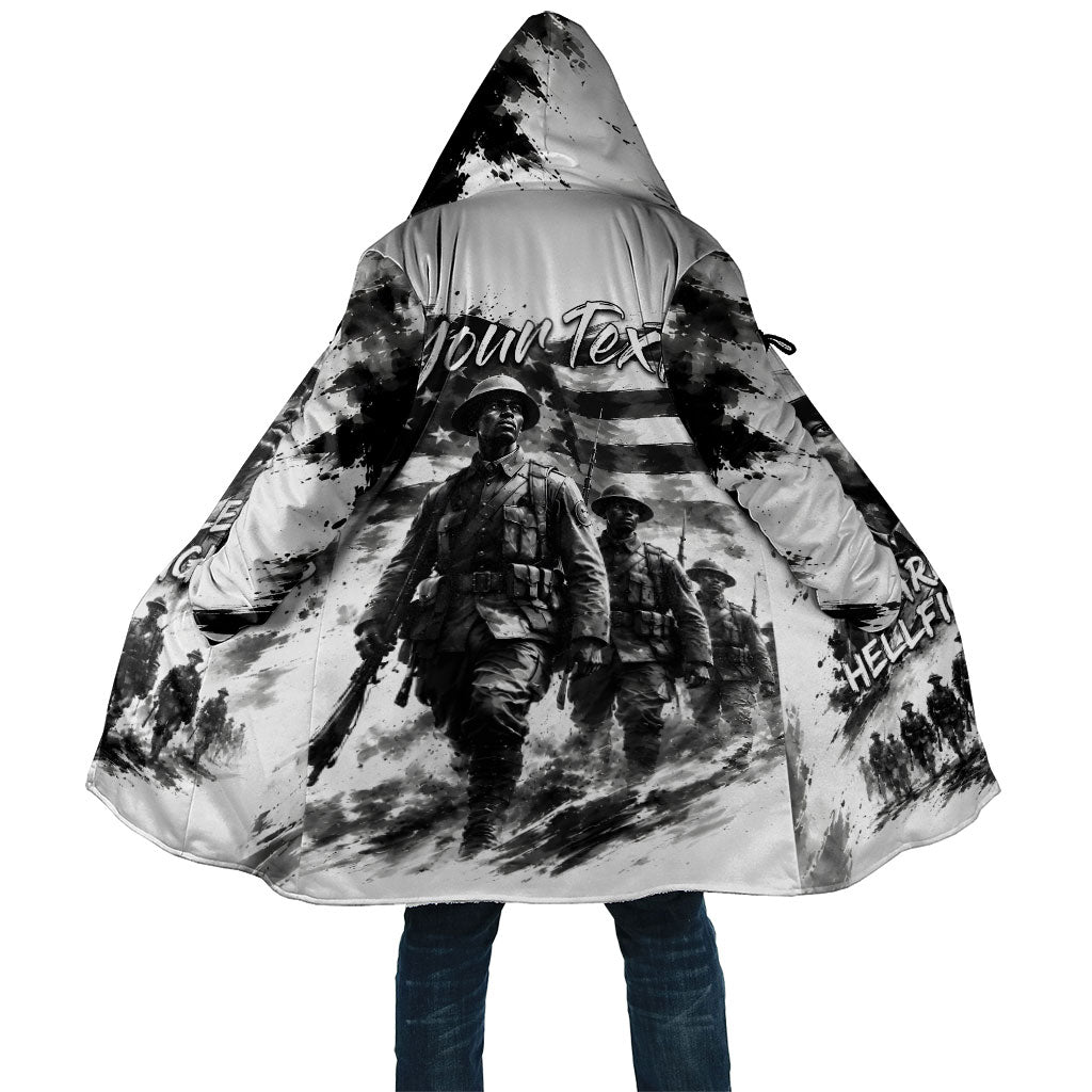 Personalized Harlem Hellfighters Cloak WWI African American Soldiers Monochrome Grunge Sketch Art