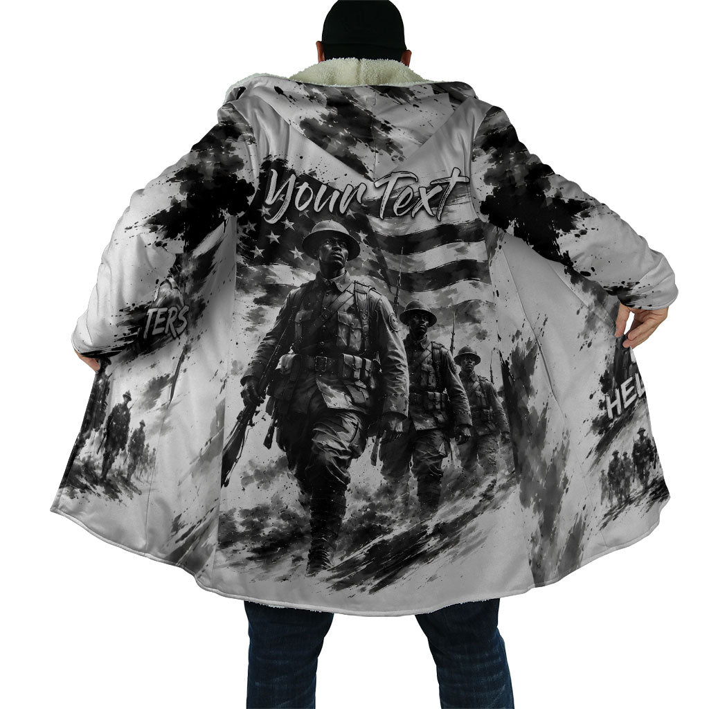 Personalized Harlem Hellfighters Cloak WWI African American Soldiers Monochrome Grunge Sketch Art