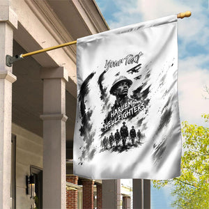 Personalized Harlem Hellfighters Garden Flag WWI African American Soldiers Monochrome Grunge Sketch Art