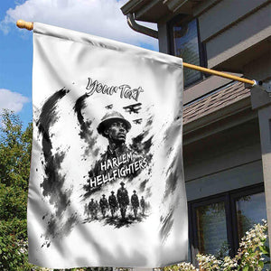 Personalized Harlem Hellfighters Garden Flag WWI African American Soldiers Monochrome Grunge Sketch Art