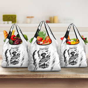 Personalized Harlem Hellfighters Grocery Bag WWI African American Soldiers Monochrome Grunge Sketch Art