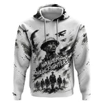 Personalized Harlem Hellfighters Hoodie WWI African American Soldiers Monochrome Grunge Sketch Art