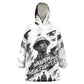 Personalized Harlem Hellfighters Kid Wearable Blanket Hoodie WWI African American Soldiers Monochrome Grunge Sketch Art