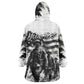 Personalized Harlem Hellfighters Kid Wearable Blanket Hoodie WWI African American Soldiers Monochrome Grunge Sketch Art