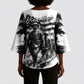 Personalized Harlem Hellfighters Kimono Sleeve Blouse WWI African American Soldiers Monochrome Grunge Sketch Art