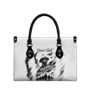 Personalized Harlem Hellfighters Leather Bag WWI African American Soldiers Monochrome Grunge Sketch Art