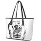 Personalized Harlem Hellfighters Leather Tote Bag WWI African American Soldiers Monochrome Grunge Sketch Art