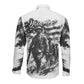 Personalized Harlem Hellfighters Long Sleeve Button Shirt WWI African American Soldiers Monochrome Grunge Sketch Art