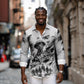 Personalized Harlem Hellfighters Long Sleeve Button Shirt WWI African American Soldiers Monochrome Grunge Sketch Art