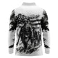 Personalized Harlem Hellfighters Long Sleeve Polo Shirt WWI African American Soldiers Monochrome Grunge Sketch Art