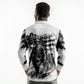 Personalized Harlem Hellfighters Long Sleeve Polo Shirt WWI African American Soldiers Monochrome Grunge Sketch Art