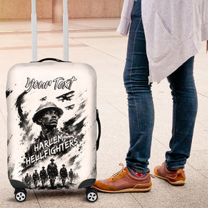 Personalized Harlem Hellfighters Luggage Cover WWI African American Soldiers Monochrome Grunge Sketch Art
