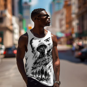 Personalized Harlem Hellfighters Men Tank Top WWI African American Soldiers Monochrome Grunge Sketch Art