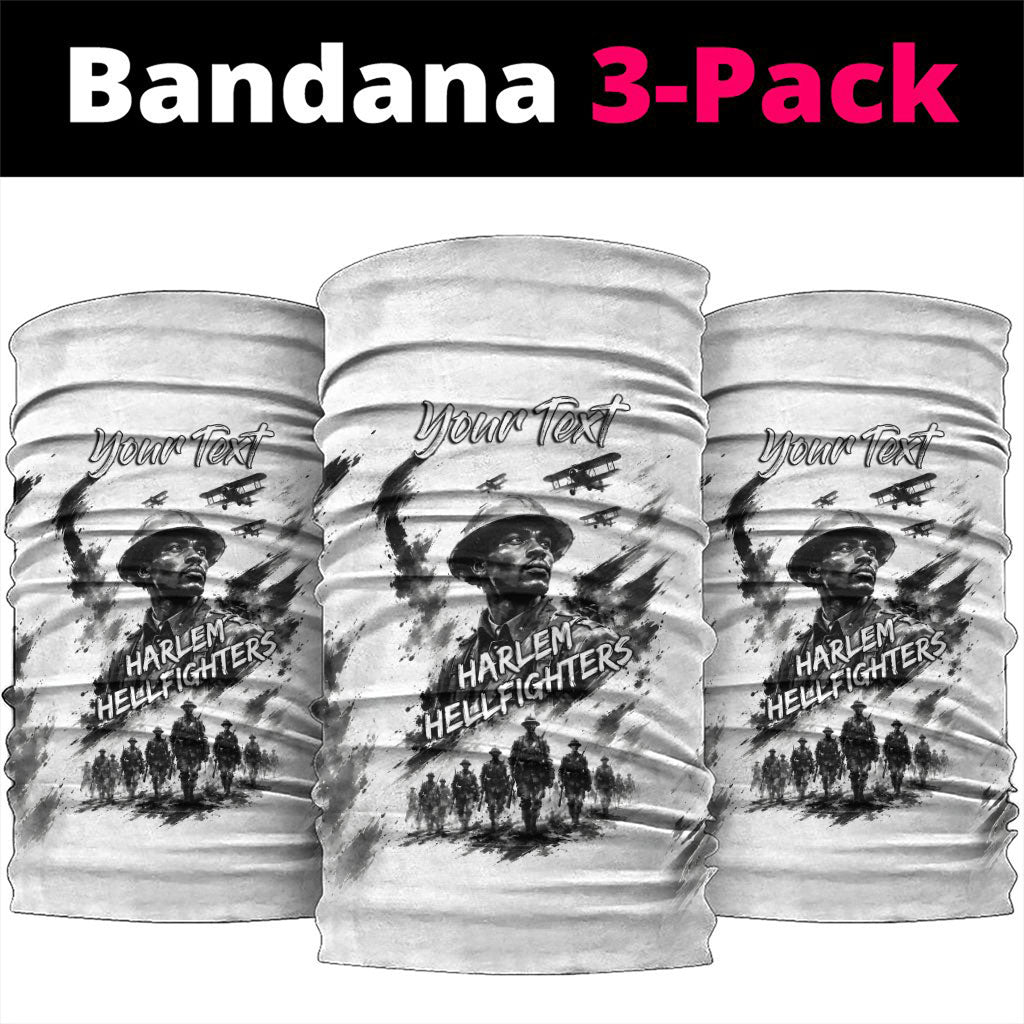 Personalized Harlem Hellfighters Neck Gaiter WWI African American Soldiers Monochrome Grunge Sketch Art