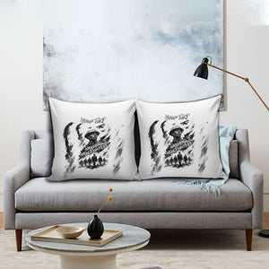 Personalized Harlem Hellfighters Pillow Cover WWI African American Soldiers Monochrome Grunge Sketch Art