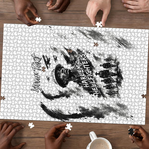 Personalized Harlem Hellfighters Puzzle WWI African American Soldiers Monochrome Grunge Sketch Art