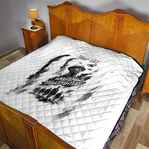 Personalized Harlem Hellfighters Quilt WWI African American Soldiers Monochrome Grunge Sketch Art