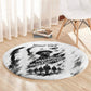 Personalized Harlem Hellfighters Round Carpet WWI African American Soldiers Monochrome Grunge Sketch Art