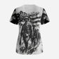 Personalized Harlem Hellfighters Scrub Top WWI African American Soldiers Monochrome Grunge Sketch Art