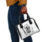 Personalized Harlem Hellfighters Shoulder Handbag WWI African American Soldiers Monochrome Grunge Sketch Art