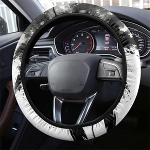 Harlem Hellfighters Steering Wheel Cover WWI African American Soldiers Monochrome Grunge Sketch Art