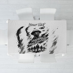Personalized Harlem Hellfighters Tablecloth WWI African American Soldiers Monochrome Grunge Sketch Art